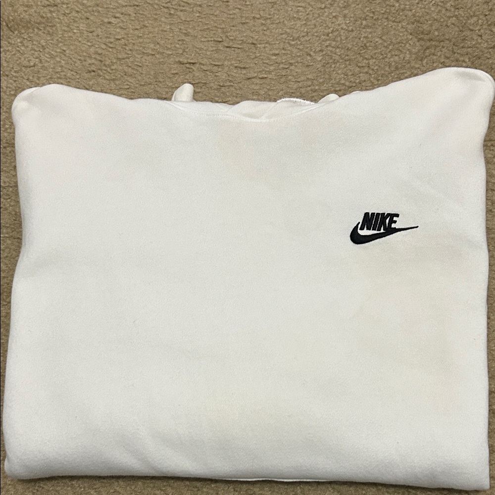 Nike Men's White Hoodie Sweater